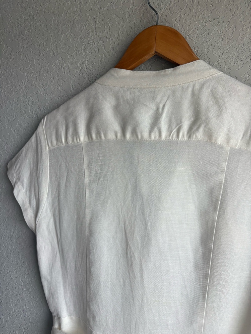 Banana Republic Linen Shirt Dress White Belted Utility Safari Dress Size 10 NWT - Picture 6 of 7
